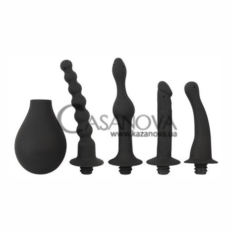 Основне фото Анальний душ Black Velvets Douche With 4 Attachments чорний 18,6 см