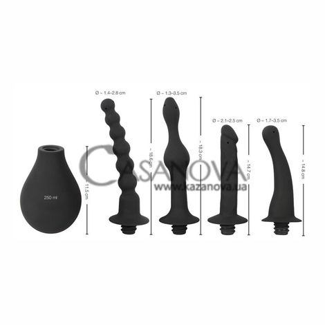 Основное фото Анальный душ Black Velvets Douche With 4 Attachments чёрный 18,6 см