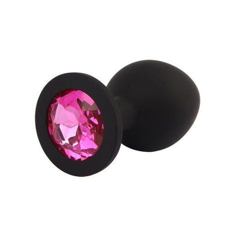 Основное фото Анальная пробка Chisa Novelties Senuelo Booty Fantasy Gem Plug S чёрная с фиолетовым камнем 7 см