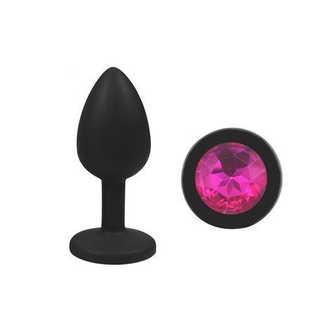 Основное фото Анальная пробка Chisa Novelties Senuelo Booty Fantasy Gem Plug S чёрная с фиолетовым камнем 7 см