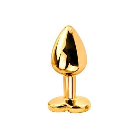 Основное фото Анальная пробка EGZO Gold Heart Plug S золотистая с красным кристаллом 7 см