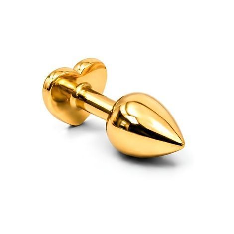 Основное фото Анальная пробка EGZO Gold Heart Plug S золотистая с красным кристаллом 7 см