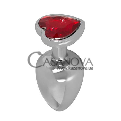 Основное фото Анальная пробка You2Toys Diamond Anal Plug Large серебристая с красным кристаллом 9,4 см