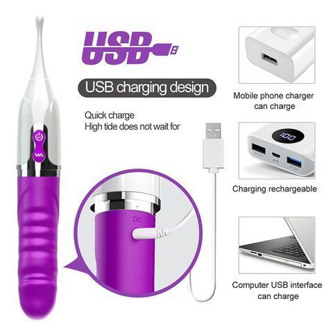 Основне фото Двосторонній вібратор Boss of Toys Stimulator Clitoris USB Magnetic Charging 7 Frequency фуксія з білим 24,5 см