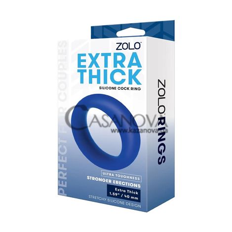 Основное фото Эрекционное кольцо Zolo Extra Thick Silicone Cock Ring синее