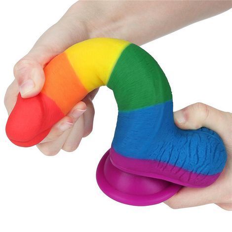 Основное фото Фаллоимитатор реалистичный на присоске Lovetoy Prider Dildo 7,5" разноцветный 19,5 см