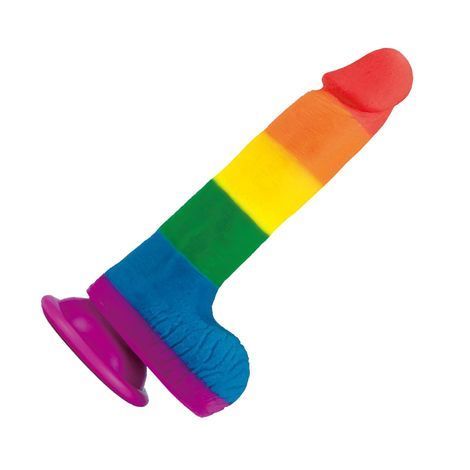 Основное фото Фаллоимитатор реалистичный на присоске Lovetoy Prider Dildo 7,5" разноцветный 19,5 см