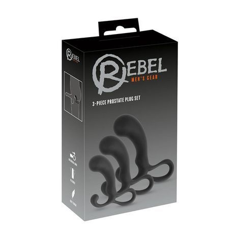 Основное фото Набор массажёров простаты Rebel 3-piece Prostate Plug чёрный
