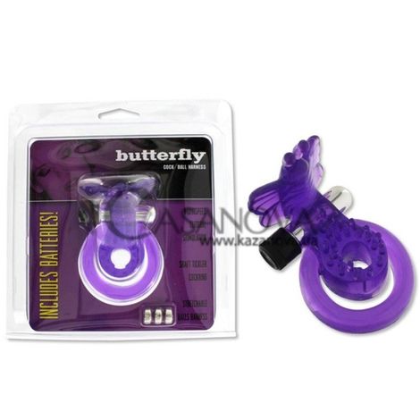 Основне фото Віброкільце Butterfly Cock&Ball Harness фіолетове