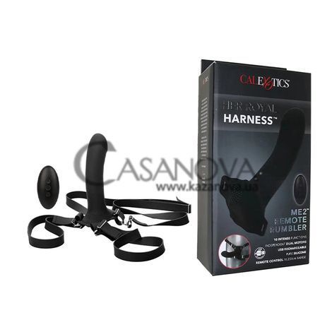 Основное фото Женский страпон California Exotic Novelties Her Royal Harness Me2 Remote Rumbler чёрный 16,5 см