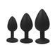 Дополнительное фото Анальная пробка Chisa Novelties Senuelo Booty Fantasy Gem Plug S чёрная с фиолетовым камнем 7 см