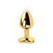 Дополнительное фото Анальная пробка EGZO Gold Heart Plug S золотистая с красным кристаллом 7 см