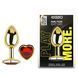 Дополнительное фото Анальная пробка EGZO Gold Heart Plug S золотистая с красным кристаллом 7 см