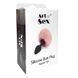 Дополнительное фото Анальная пробка с хвостом Art Of Sex Silicone Butt Plug Rabbit Tail M чёрная с красным 7,4 см