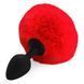 Дополнительное фото Анальная пробка с хвостом Art Of Sex Silicone Butt Plug Rabbit Tail M чёрная с красным 7,4 см