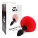 Дополнительное фото Анальная пробка с хвостом Art Of Sex Silicone Butt Plug Rabbit Tail M чёрная с красным 7,4 см
