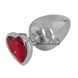 Дополнительное фото Анальная пробка You2Toys Diamond Anal Plug Large серебристая с красным кристаллом 9,4 см