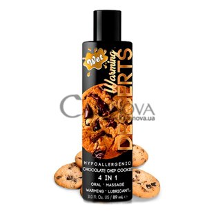 Основное фото Согревающий съедобный лубрикант Wet Warming Desserts Baked Gooey Chocolate Chip Cookie Heating Lubricant печенье с шоколадной крошкой 89 мл