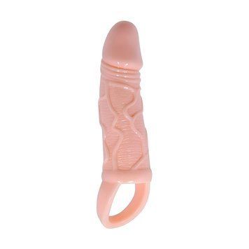 Основное фото Насадка на пенис с вибрацией Men Extension BI-0272 телесная 13,5 см
