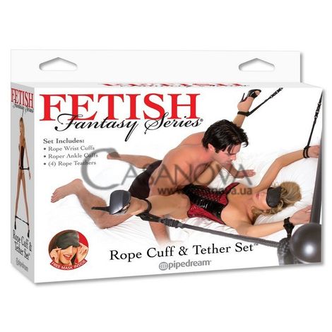 Основне фото Набір для бондажу Fetish Fantasy Rope Cuff and Tether Set чорний