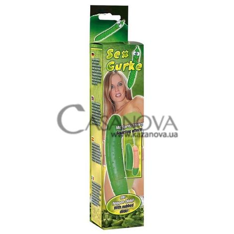 Основне фото Фалоімітатор Sex Gurke зелений з тілесним 25 см