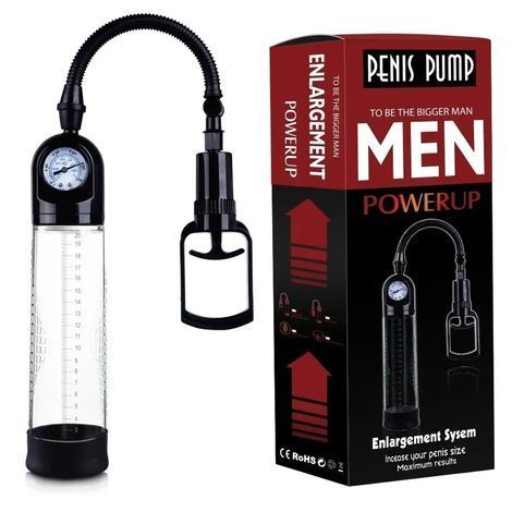 Основное фото Вакуумная помпа с манометром CANWIN Penis Pump Men Powerup P928 чёрная