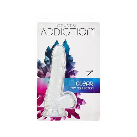 Основне фото Фалоімітатор на присосці з віброкулею Addiction Crystal Clear Toy Collection 7" прозорий 17,8 см