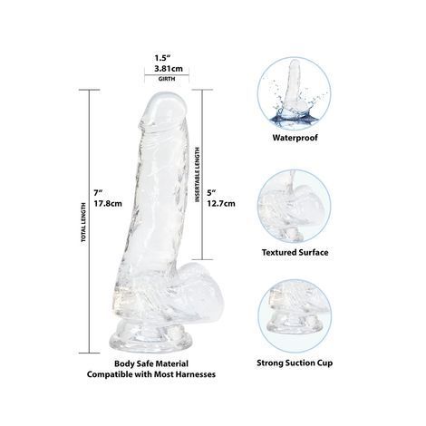 Основне фото Фалоімітатор на присосці з віброкулею Addiction Crystal Clear Toy Collection 7" прозорий 17,8 см