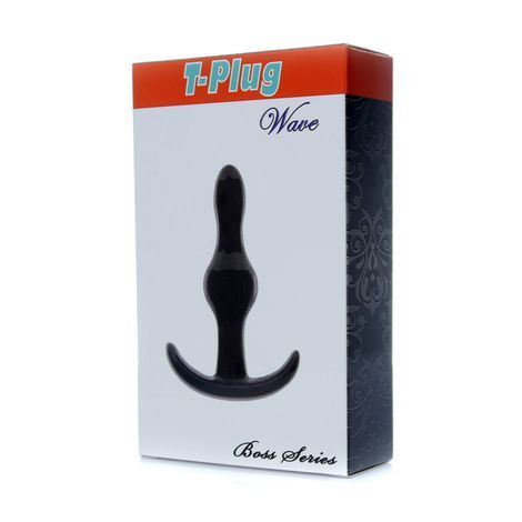 Основне фото Анальна пробка Boss Of Toys T Plug Wave чорна 9 см