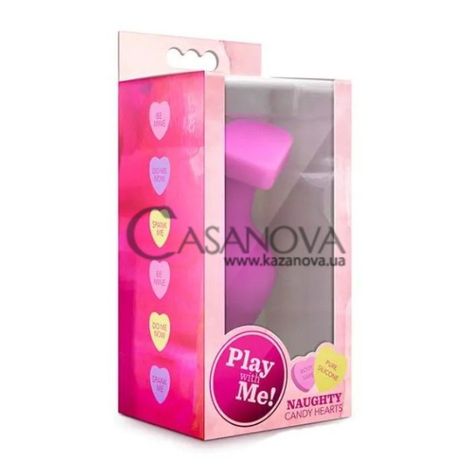 Основное фото Анальная пробка Play With Me Naughty Candy Hearts Be Mine розовая 8,9 см