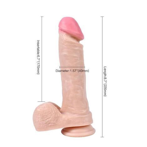 Основное фото Реалистичный фаллоимитатор на присоске XISE Wolf King Lifelike Rubber Dildo телесный 22 см