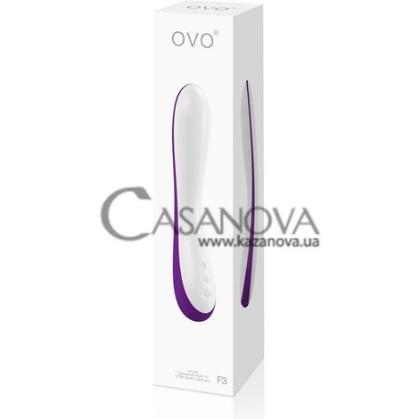 Основне фото Вібратор OVO F3 біло-фіолетовий 22,5 см