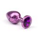 Дополнительное фото Анальная пробка Crystal Purple Metal Luxe M фиолетовая 8,5 см