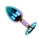 Дополнительное фото Анальная пробка EGZO Multicolor Heart Plug S разноцветная с чёрным кристаллом 7 см