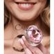 Дополнительное фото Анальная пробка Xr Brands Booty Sparks Pink Gem Glass Large Anal Plug прозрачная с розовым камнем 9,4 см