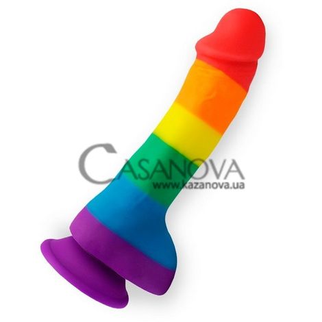 Основное фото Реалистичный фаллос на присоске The Original Premium Silicone Rainbow разноцветный 20 см