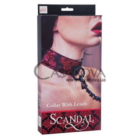 Основное фото Ошейник с поводком Scandal Collar With Leash чёрно-красный