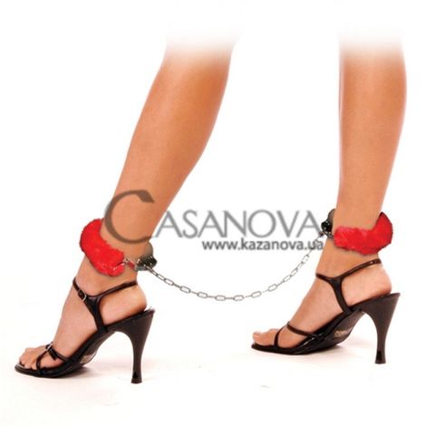 Основное фото Фиксаторы для ног Original Furry Leg Cuffs красные