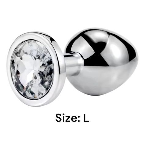 Основне фото Металева анальна пробка Sexy desires Silver Crystal M срібляста з прозорим кристалом 8 см