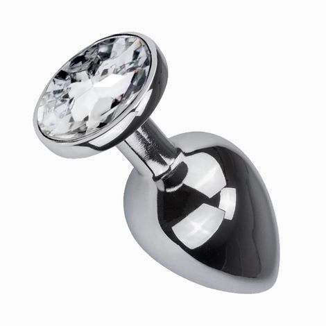 Основне фото Металева анальна пробка Sexy desires Silver Crystal M срібляста з прозорим кристалом 8 см