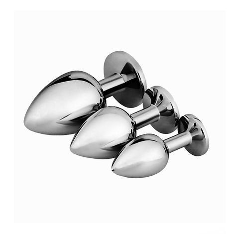 Основне фото Металева анальна пробка Sexy desires Silver Crystal M срібляста з прозорим кристалом 8 см