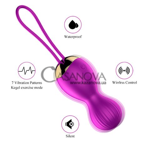 Основне фото Вагінальні кульки Boss Series Vibrating Silicone Kegel Balls фіолетові