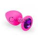 Дополнительное фото Анальная пробка Crystal Anal Plug L розовая фиолетовым кристаллом 9 см