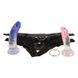 Дополнительное фото Женские трусики с 2 съёмными фаллосами Strap-On Kit For Playgirls розовый с сиреневым 21,5 см