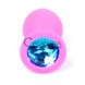 Дополнительное фото Анальная пробка Plug-Jewellery BS6400085 розовая с голубым камнем 8 см