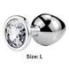 Додаткове фото Металева анальна пробка Sexy desires Silver Crystal M срібляста з прозорим кристалом 8 см
