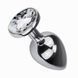 Додаткове фото Металева анальна пробка Sexy desires Silver Crystal M срібляста з прозорим кристалом 8 см