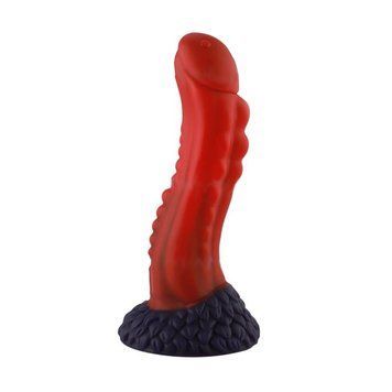 Основное фото Фаллоимитатор-насадка Hismith 8.35" Curved Silicone Dildo Red Monster Series красный 21 см
