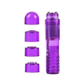 Основне фото Міні-вібратор з насадками Chisa Novelties Basic Luv Theory The Ultimate Mini-Massager фіолетовий 10 см