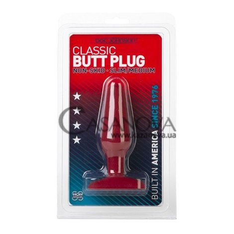 Основне фото Анальна пробка Classic Butt Plug Non-Skid Slim Medium червоний 9 см